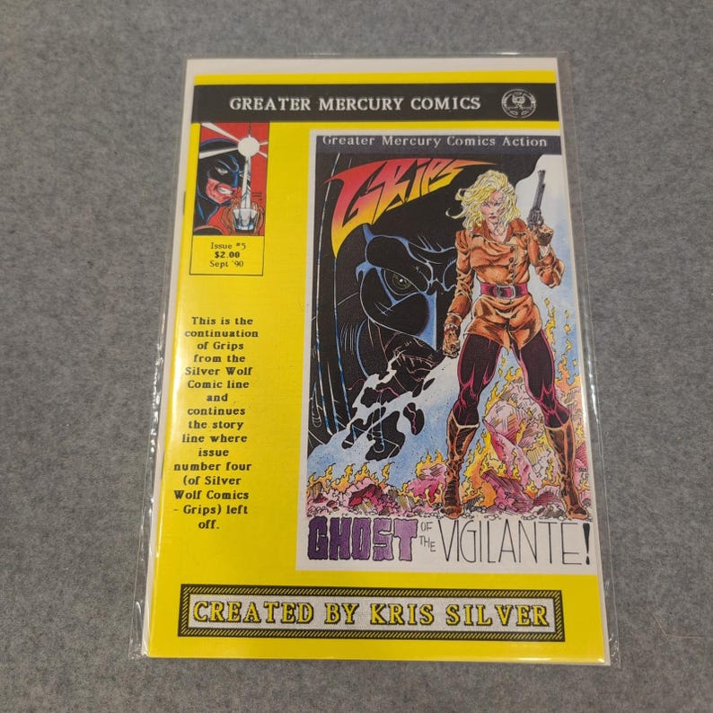 Grips Greater Mercury Comics Issue 5 6 Lot Kris Silver 1990 Silver Wolf Line image 1