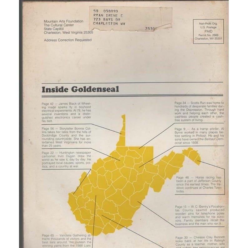 Goldenseal West Virginia Traditional Life Magazine Spring 1989 Barbour Democrat image 2