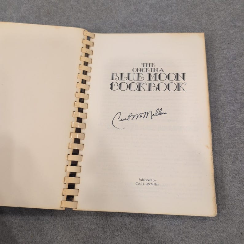 The Once In A Blue Moon Cookbook 1979 Montgomery Alabama Signed Blue Moon Inn image 2