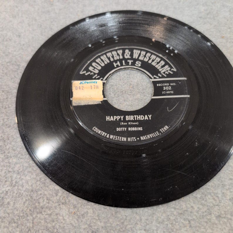 Dotty Robbins My World Is A Blue World Happy Birthday 45 RPM Vinyl Record 302 image 4