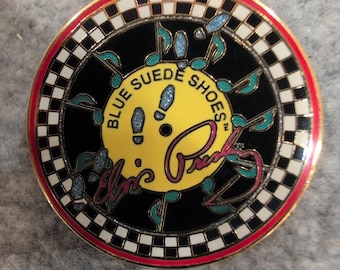Elvis Presley Blue Suede Shoes Enamel Pin 2001 EPE Official Merch Gold Tone