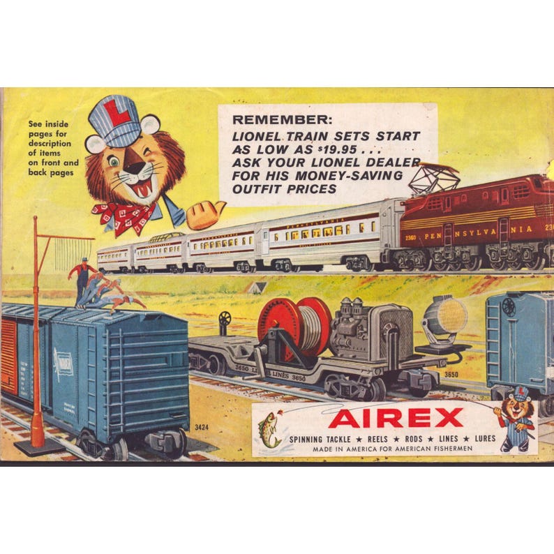 Affiche publicitaire vintage Lionel Trains Magne-Traction, grue à ânes de New Haven, très bon état. image 2