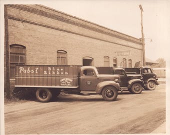 Foto eines Pabst Blue Ribbon Bierwagens aus den 1940er Jahren, Choice Beverage, Columbus, Mississippi