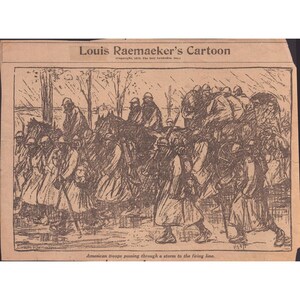 Louis Raemaekers Politische Cartoons aus dem Ersten Weltkrieg aus dem Jahr 1918, Ausschnitte aus Norfolk-Wahrzeichen Bild 9