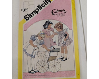 Simplicity 6306 Child's Dress Pinafore Sundress Pattern Size 6 VTG Cinderella