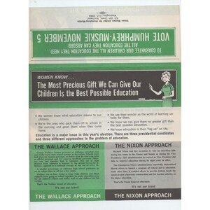 Vintage 1968 Humphrey Muskie Campaign Brochure Education Policy Nixon Wallace image 1