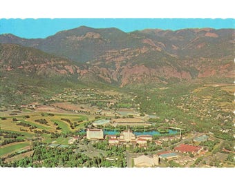 Broadmoor Hotel Colorado Springs CO Chrome Postcard Aerial View Sanborn VG+