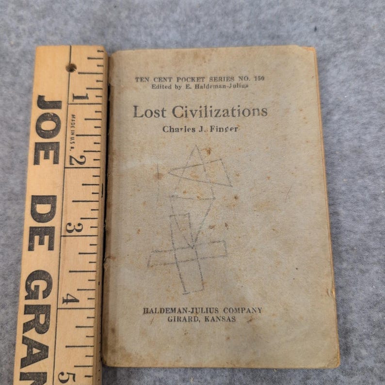 Lost Civilizations Charles J Finger Little Blue Book No 150 Haldeman-Julius 1920 image 1