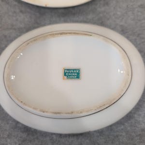Boîte à bijoux ovale Paulux China Japon feuille d'or vert porcelaine blanche image 7