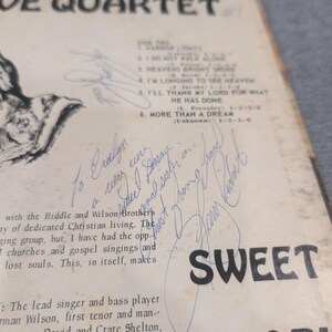 The Primitive Quartet When Jesus Brings Sweet Glory Down Vinyl LP Signed RS-149 image 3