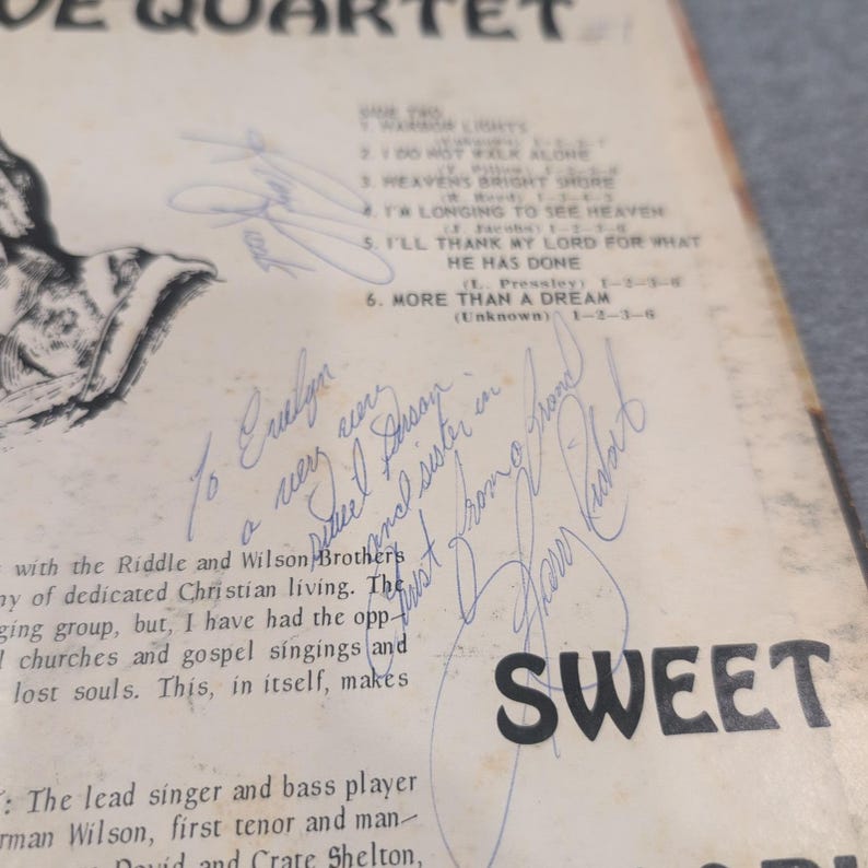 The Primitive Quartet When Jesus Brings Sweet Glory Down Vinyl LP Signed RS-149 image 3