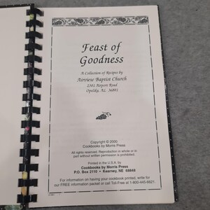 Feast of Goodness Airview Baptist Church Spiral Bound Cookbook Opelika Alabama image 2