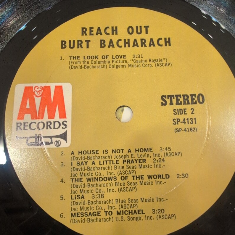 Burt Bacharach Reach Out Vinyl LP A&M Records SP-4131 Stereo 1967 Pop Lounge image 6