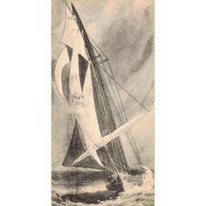 Vintage 1912 Sailing Ship Postcard 1c Benjamin Franklin Stamp Newburgh NY VG image 1