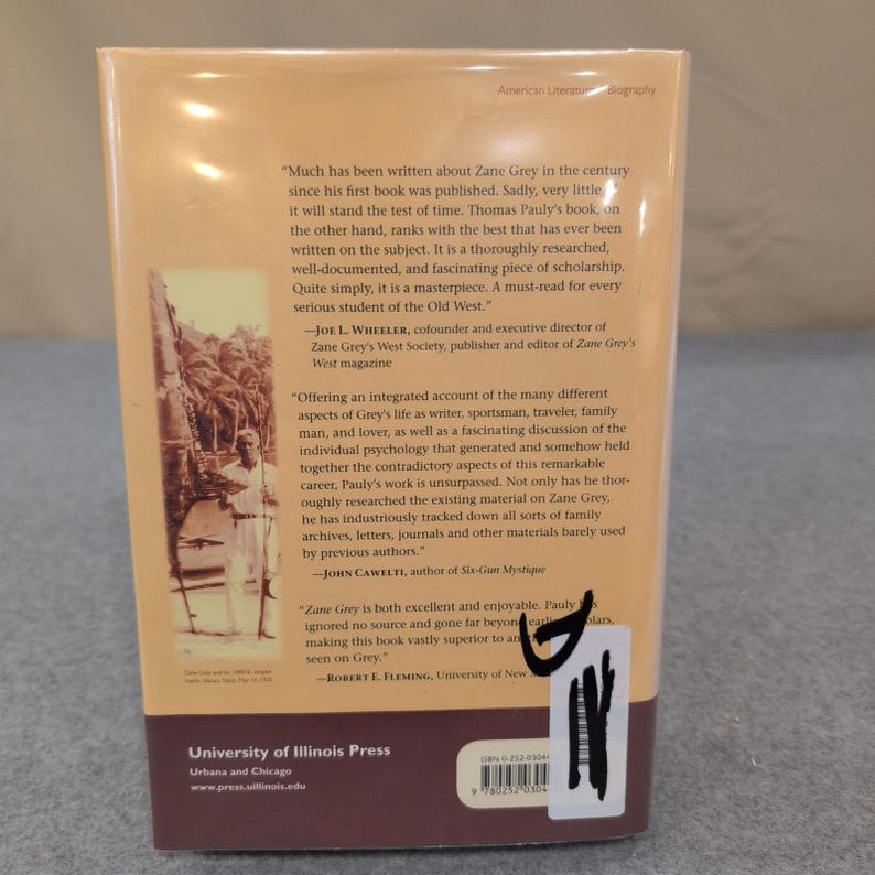 Zane Grey His Life His Adventures His Women Thomas H Pauly Hardcover 2005 image 2