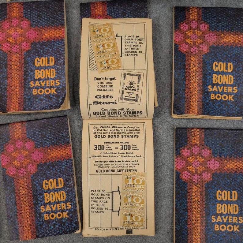 HUGE Vintage Gold Bond Trading Stamp Saver Books and Loose Stamps Lot Ephemera image 4