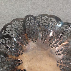 International Silver Company Lovelace 1427 Silverplate Pierced Candy Dish Bowl image 4
