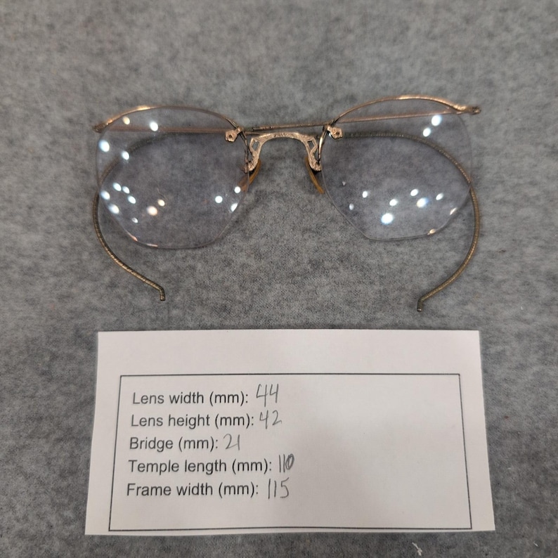 Vintage Rimless Engraved Gold Tone Eyeglass Frames Cable Temples Retro Smalls 1 image 5