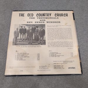 The Testimonials Rev Zenus Windsor The Old Country Church Vinyl LP Record Stereo image 2