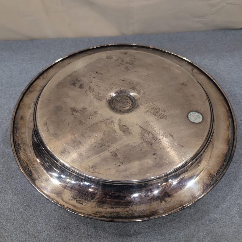 Wm A Rogers Oneida Silver Plated Chip and Dip Server Round Platter Bowl NA310 image 7