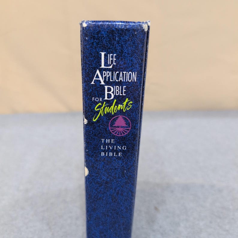 Bibbia per studenti con applicazioni pratiche per la vita quotidiana - La Bibbia vivente - 1992 - Copertina rigida - Blue Tyndale immagine 2