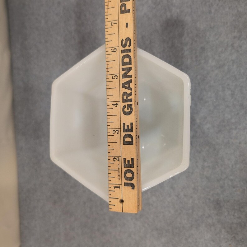 Fire-King Milk Glass Harvest Grape Hexagonal Planter White VTG Anchor Hocking image 7