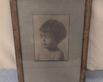 Retrato infantil antiguo firmado por John Wanamaker, Filadelfia, 1906. Marco Witt.