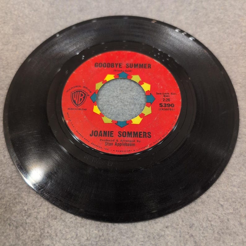 Joanie Sommers Big Man Goodbye Summer Warner Bros 5390 7in 45 RPM Vinyl Record image 4