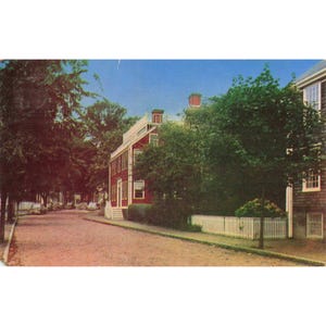 Vintage 1962 Nantucket MA Main Street House Roof Walk Postcard Bromley MA467 image 1