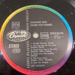 Ray Antony Charade und Andere Top Themen Vinyl LP Cappol STK 83670 Stereo VG Bild 6