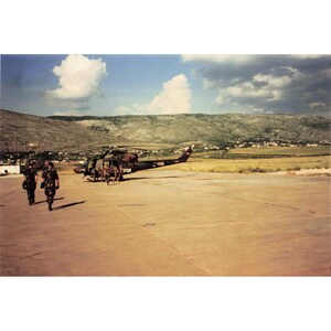 Vintage 1999 SFOR Bosnia UH-1N Helicopter Airfield Photo Lot 6x4 image 4