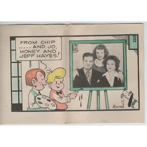 Vintage 1952 Jeff Hayes Chip Comic-Weihnachtskarte (Cartoon-Kunst) Bild 3
