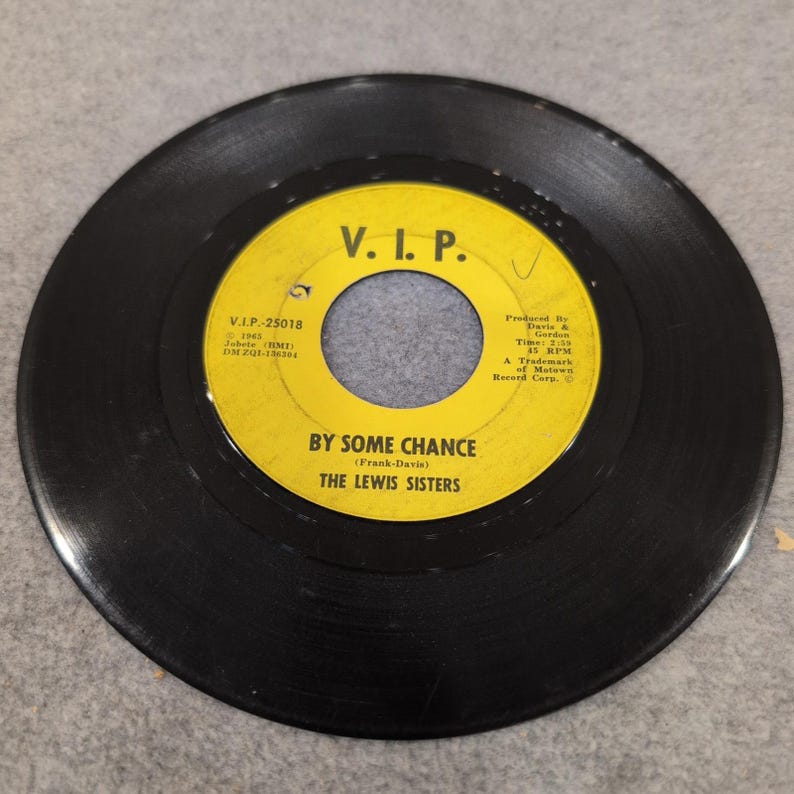 The Lewis Sisters He's An Oddball By Some Chance 45 RPM V.I.P. 25018 Motown 1965 image 3