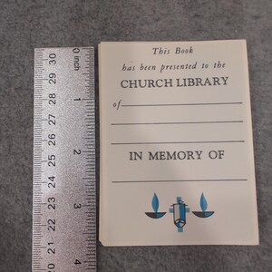 Lot of 25 Blank Vintage Church Library In Memory Of Bookplates Religious Labels image 2