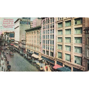 Vtg 1924 Los Angeles CA Postcard Broadway North 7th St Orpheum Theatre RPO image 1