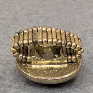 Vintage Sparkly Red Round Statement Ring Adjustable Gold Tone image 3