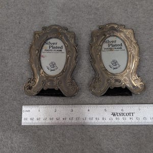 Loui Michel & Cie Silver Plated Art Nouveau Mini Photo Frames Set of 2 Floral image 5