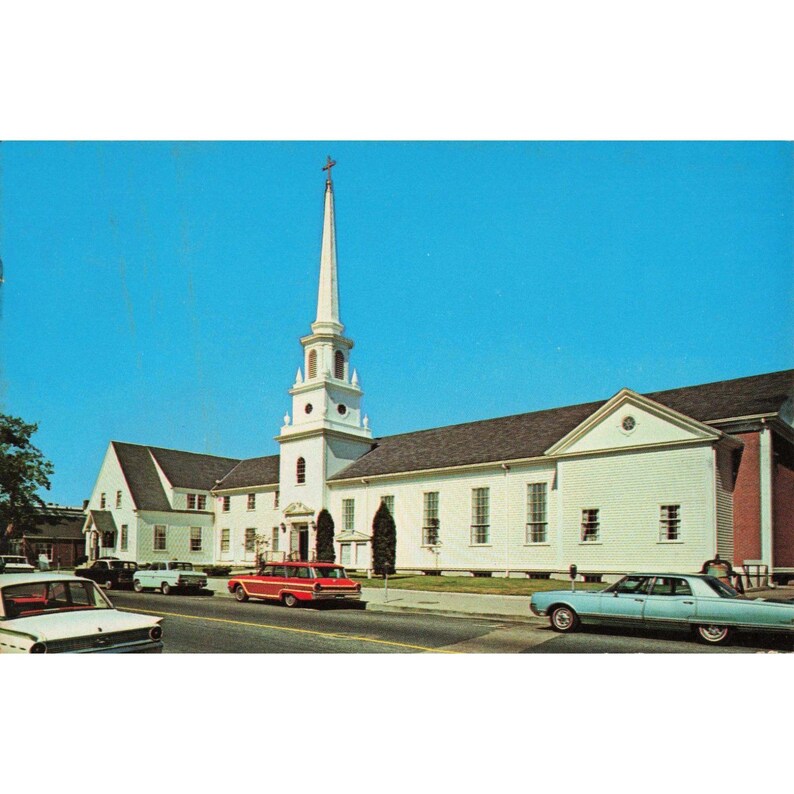 Vintage-Postkarte von 1968 der Federated Church in Hyannis, Massachusetts (MA 1690 Bromley Co.) Bild 1