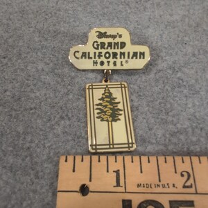 Disney Grand Californian Hotel Pine Tree Dangle Trading Pin Gold Tone Enamel image 2