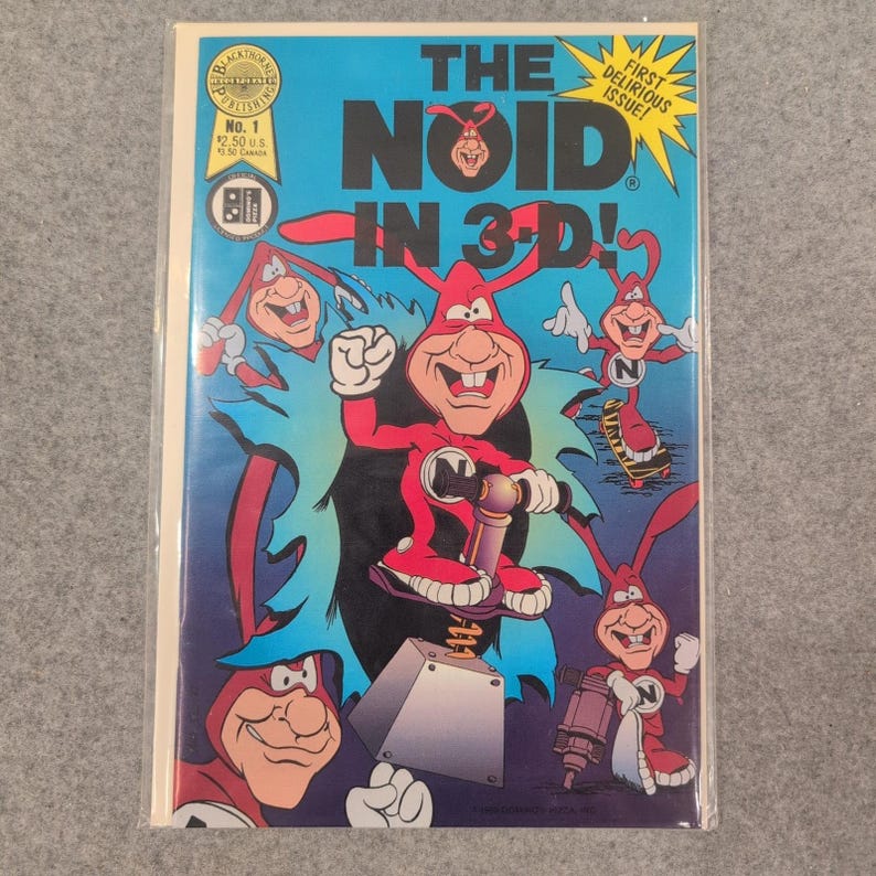 The Noid In 3-D! No. 1 1989 Blackthorne Publishing Dominos Pizza Mascot Comic image 1
