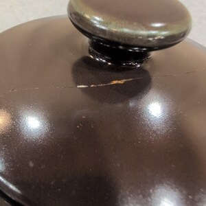 Franciscan Brown Glazed Ceramic Sugar Bowl with Lid Vintage Stoneware image 3