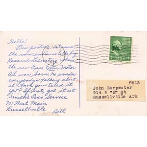 EssoResearch Center Linden NJ 1949 Postkarte Oil Lableutnant 1 Marke gebraucht Bild 2