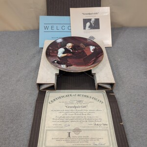 Norman Rockwell Grandpas Gift Collector Plate Edwin M Knowles Golden Moments COA image 2