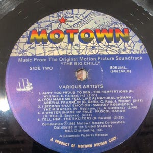 Colonna sonora originale del film Il grande freddo (The Big Chill Original Motion Picture Soundtrack), vinile LP, 1983, Motown, 6062ML immagine 6