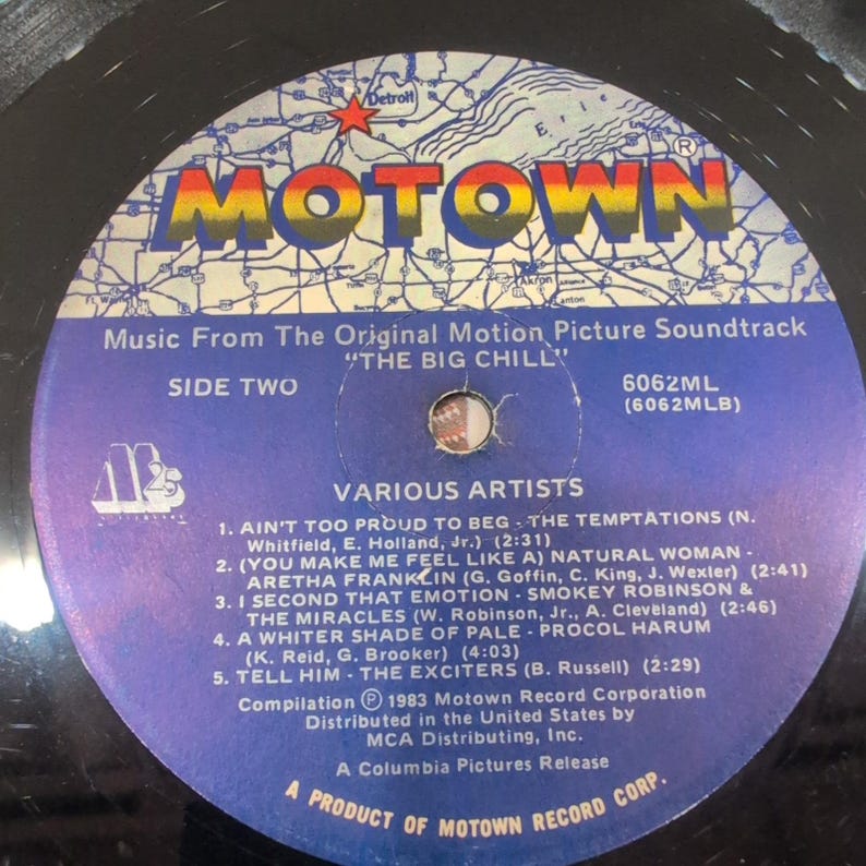 Colonna sonora originale del film Il grande freddo (The Big Chill Original Motion Picture Soundtrack), vinile LP, 1983, Motown, 6062ML immagine 6
