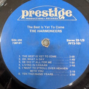 The Harmoneers Het beste moet nog komen Vinyl-LP Prestige PP73-105 Gospel Stereo afbeelding 3