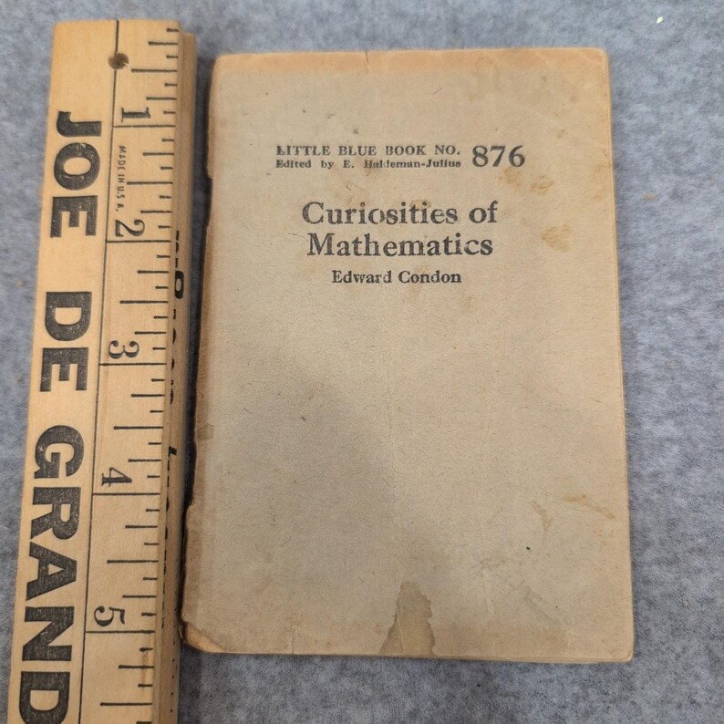 Little Blue Book No 876 Curiosities of Mathematics Edward Condon Vintage 1920s image 1