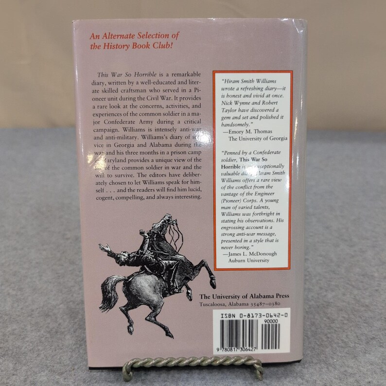 This War So Horrible Civil War Diary Hiram Smith Williams 1993 Hardcover Book image 2