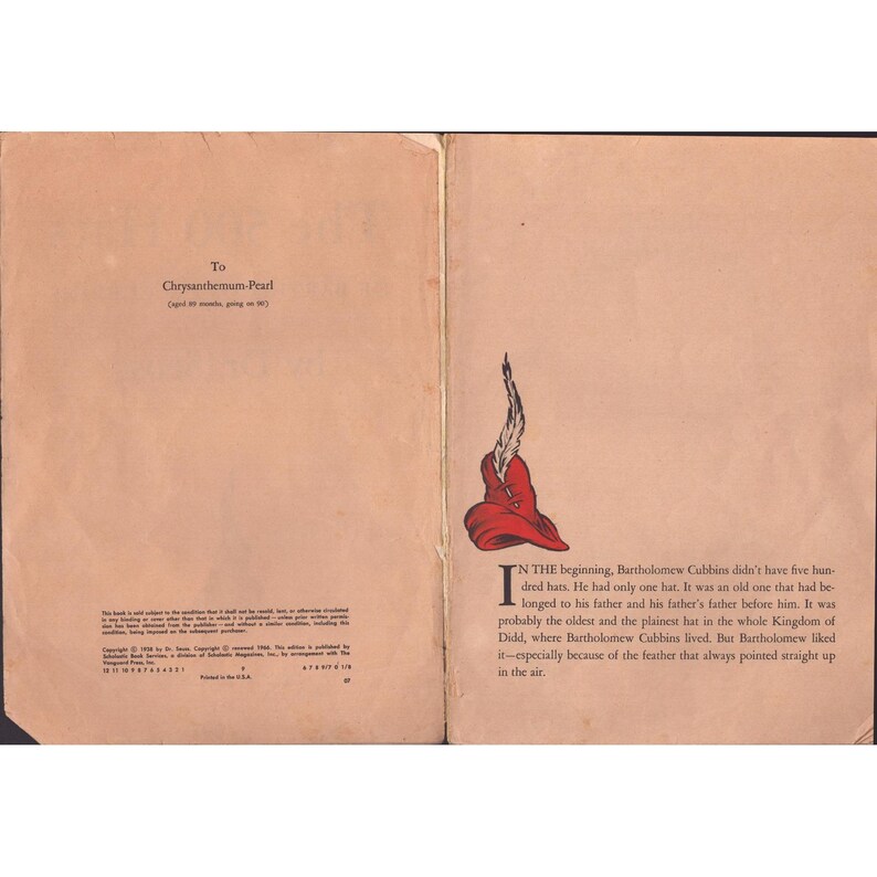 The 500 Hats of Bartholomew Cubbins Dr Seuss Scholastic Paperback Book image 3