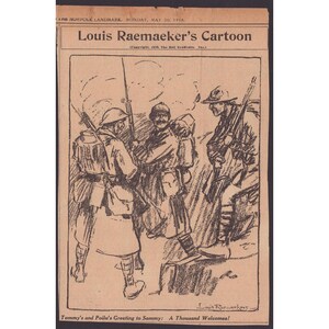 Louis Raemaekers Politische Cartoons aus dem Ersten Weltkrieg aus dem Jahr 1918, Ausschnitte aus Norfolk-Wahrzeichen Bild 4